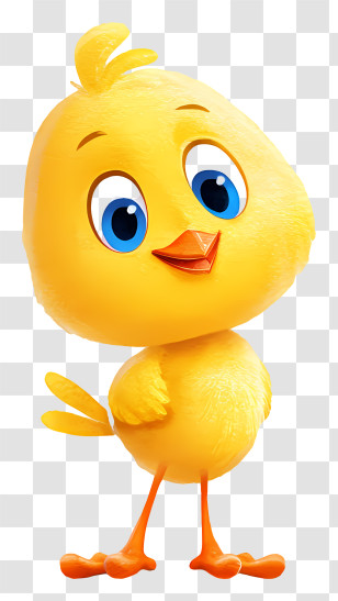 Cartoon Yellow Bird - Adorable Yellow Baby Chick Transparent PNG