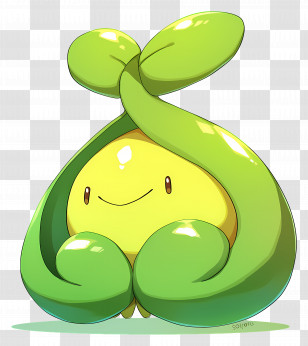 Budew - Cute Green Creature With Leafy Wrap Transparent PNG