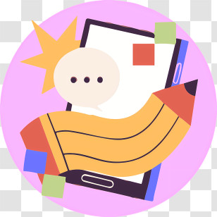 Icon - Cartoon Smartphone And Pencil Icon Transparent PNG