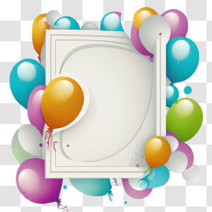 Photo Frame
 - Party Balloons And Frame Design For Celebrations Transparent PNG