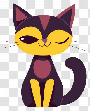 Cartoon Cat - Winking Cat In Cartoon Style Transparent PNG