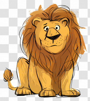 Lion - Cute Cartoon Lion Illustration Transparent PNG