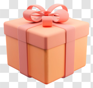 Gift - Decorative Gift Box With Pink Ribbon Transparent PNG