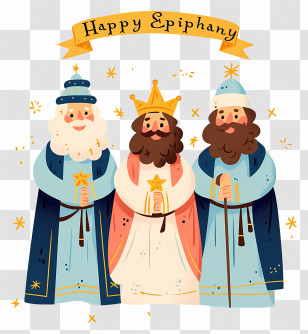 Happy Epiphany - Three Wise Men Celebrating Epiphany Transparent PNG