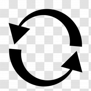 Circular Arrow - Black Recycle Symbol Illustration Transparent PNG