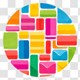 Link Icon - Colorful Abstract Circle Pattern Transparent PNG