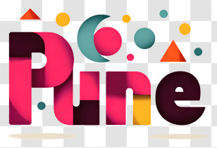 Pune - Colorful Pune Text Logo Transparent PNG