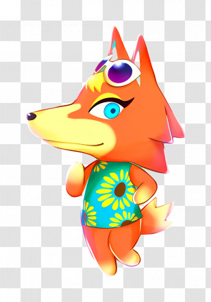 Animal Crossing - Orange Fox Character In Cartoon Style Transparent PNG