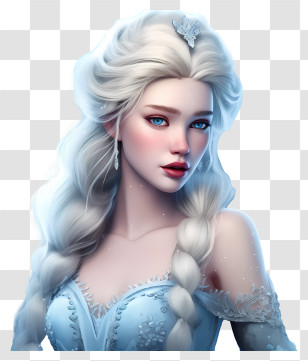 Frozen Princess - Fashionable Female Character In Light Blue Dress Transparent PNG
