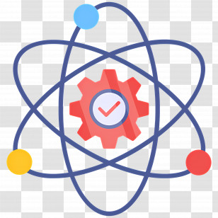 Science And Technology - Atom And Gear Illustration For Science Concept Transparent PNG