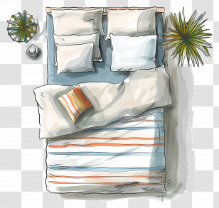Bed Top View - Cozy Bed Transparent PNG