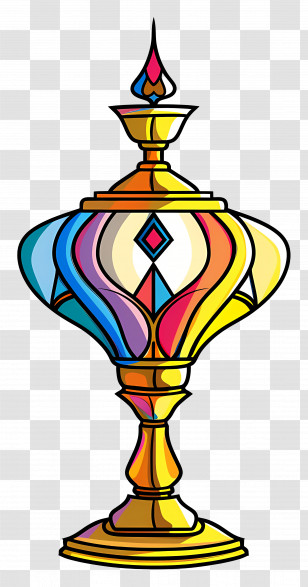 Islamic Lamp - Colorful Stained Glass Lantern Design Transparent PNG
