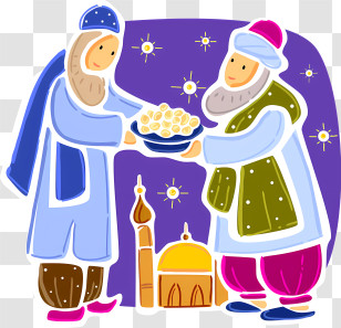 Ramadan - People Exchanging Food For Eid Celebration Transparent PNG