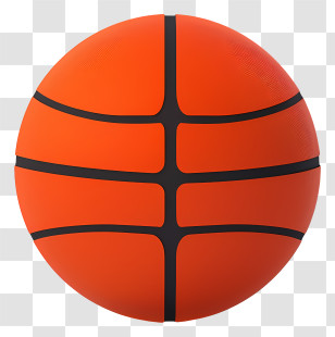 Basketball - Orange Basketball With Black Lines Transparent PNG