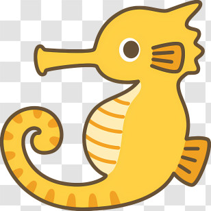 Fish - Cartoon Yellow Seahorse Transparent PNG
