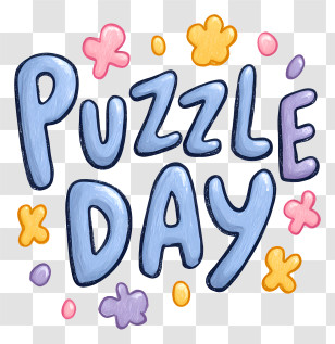 Puzzle Day - Puzzle Day Playful Lettering Transparent PNG