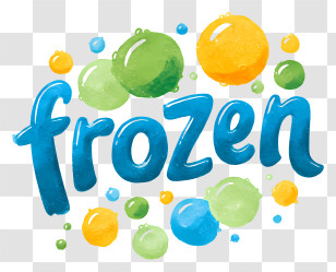 Frozen Logo - Frozen Colorful Bubbly Logo Transparent PNG