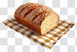 Whole Wheat Bread - Loaf Of Bread With Sesame Seeds Transparent PNG