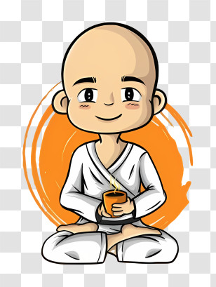 Bodhi Day - Meditating Monk With Tea Transparent PNG