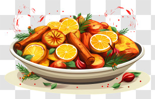 Christmas Dish - Roasted Vegetables With Citrus And Cinnamon Transparent PNG