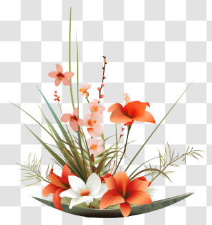 Ikebana Flower Arrangement - Beautiful Flower Arrangement Transparent PNG