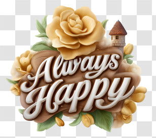 Always Happy Text - Always Happy Decorative Typography Transparent PNG
