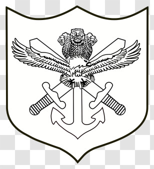 Indian Armed Forces - Military Emblem With Swords And Anchor Transparent PNG