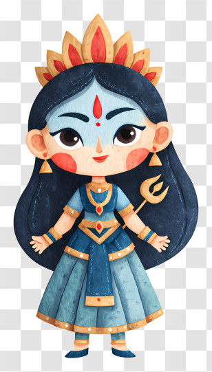 India Goddess Kali - Traditional Goddess Figure Transparent PNG