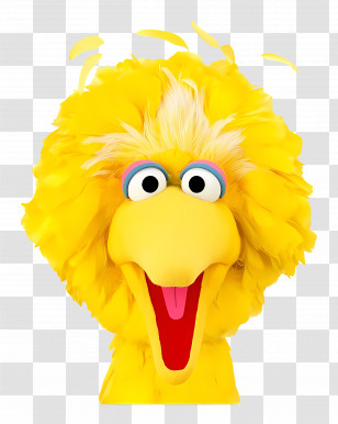 Big Bird - Yellow Bird Character With Feathers Transparent PNG