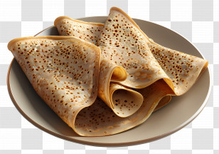 African Food - Flatbreads Served On A Plate Transparent PNG