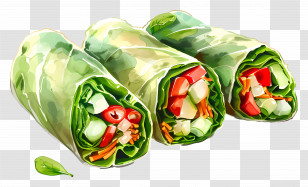 Spring Rolls - Healthy Vegetable Wraps Transparent PNG