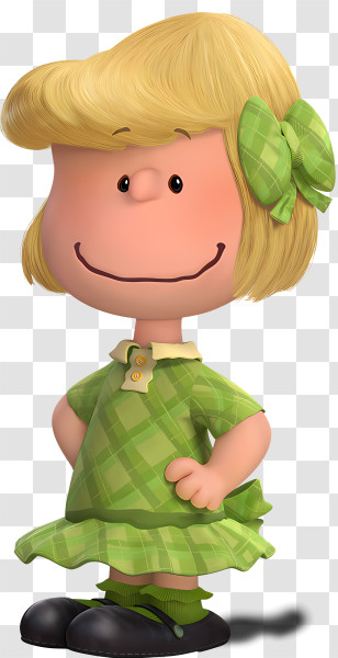 Snoopy - Cartoon Girl In Green Dress With A Bow Transparent PNG