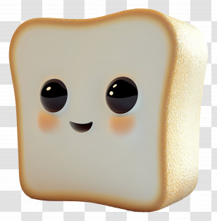 White Bread - Cute Smiling Bread Cartoon Transparent PNG