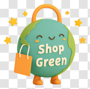 Shop Green - Shop Green Earth Mascot Transparent PNG