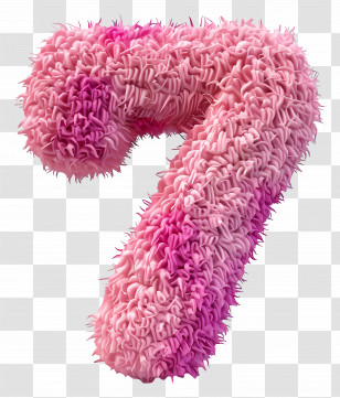 Number 7 - Fuzzy Pink Number Seven Transparent PNG