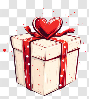 Valentine Gift For Boyfriend - Gift Box With Heart Decoration Transparent PNG