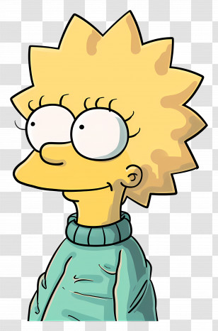 Maggie Simpson - Cartoon Girl With Spiky Hair In Sweater Transparent PNG