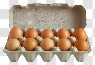 Carton Of Eggs - Dozen Eggs In A Carton Packaging Transparent PNG