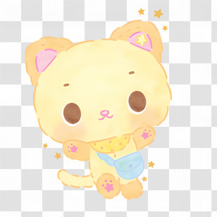 Mewkledreamy - Cute Yellow Cat With Stars Transparent PNG