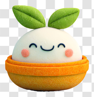 National Bao Day - Cute Plant In An Orange Pot Transparent PNG