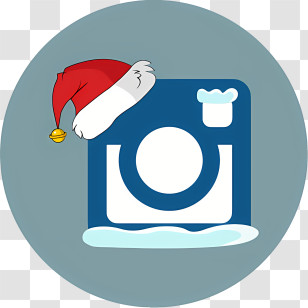 Instagram - Santa Hat On Social Media Logo Transparent PNG