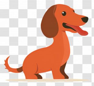 Animated Dog - Cartoon Illustration Of A Happy Dachshund Transparent PNG