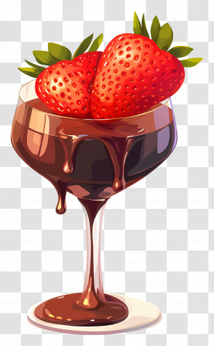 Chocolate Covered Strawberries - Chocolate Covered Strawberries In Glass Transparent PNG