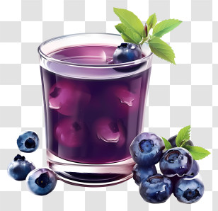 Food Drinks - Refreshing Blueberry Juice In A Glass Transparent PNG