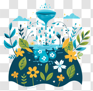 World Water Day - Water And Flowers In Nature Transparent PNG