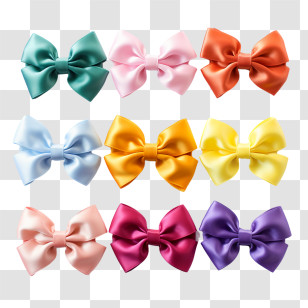 Bow Day - Set Of Colorful Decorative Satin Bows Transparent PNG