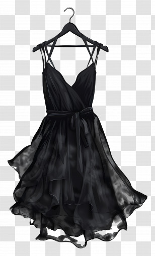 Black Dress - Elegant Black Party Dress Transparent PNG