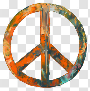 Peace Sign - Artistic Peace Symbol Representation Transparent PNG