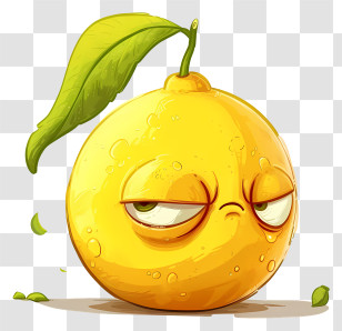 Cartoon Lemon - Grumpy Cartoon Orange Character Transparent PNG
