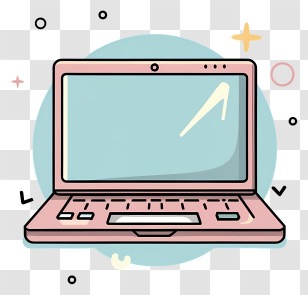 Pink Laptop - Pink Laptop In Cartoon Style Transparent PNG